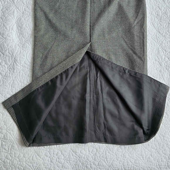 90s Ralph Lauren Vintage Micro Houndstooth Wool Maxi Pencil Academia Skirt - Picture 11 of 14